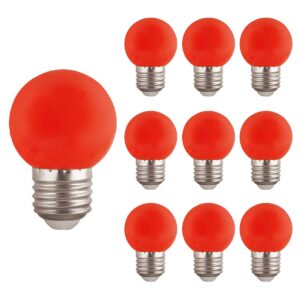 VITO LED Lamp G45 E27 - 2W (vervangt 15W) - 120lm - Rood Licht - 180-240V - Flikkervrij - Energiezuinig - 10 stuks