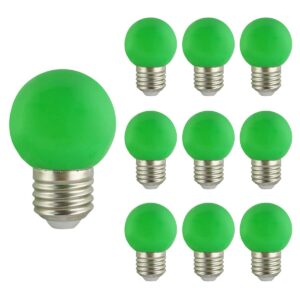 VITO LED Lamp G45 E27 - 2W (vervangt 15W) - 120lm - Groen Licht - 180-240V - Flikkervrij - Energiezuinig - 10 stuks