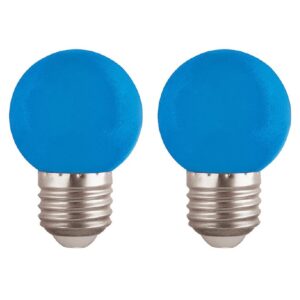 VITO LED Lamp G45 E27 - 2W (vervangt 15W) - 120lm - Blauw Licht - 180-240V - Flikkervrij - Energiezuinig - 2 stuks