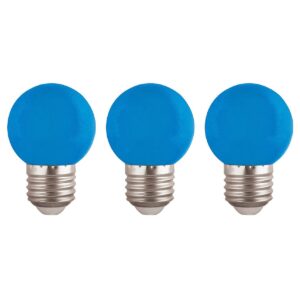 VITO LED Lamp G45 E27 - 2W (vervangt 15W) - 120lm - Blauw Licht - 180-240V - Flikkervrij - Energiezuinig - 3 stuks
