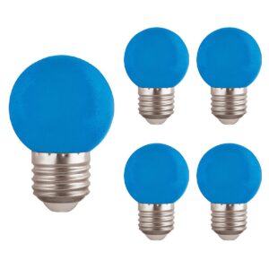 VITO LED Lamp G45 E27 - 2W (vervangt 15W) - 120lm - Blauw Licht - 180-240V - Flikkervrij - Energiezuinig - 5 stuks