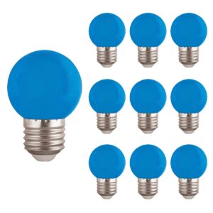 VITO LED Lamp G45 E27 - 2W (vervangt 15W) - 120lm - Blauw Licht - 180-240V - Flikkervrij - Energiezuinig - 10 stuks