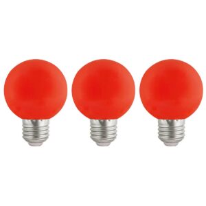 VITO LED Lamp G45 E27 - 3W (vervangt 20W) - 180lm - Rood Licht - 180-240V - Flikkervrij - Energiezuinig - 3 stuks