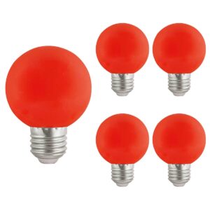 VITO LED Lamp G45 E27 - 3W (vervangt 20W) - 180lm - Rood Licht - 180-240V - Flikkervrij - Energiezuinig - 5 stuks