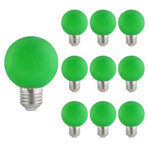 VITO LED Lamp G45 E27 - 3W (vervangt 20W) - 180lm - Groen Licht - 180-240V - Flikkervrij - Energiezuinig - 10 stuks