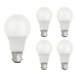 VITO LED Lamp A60 B22 - 9W (vervangt 60W) - 801lm - 4000K - 220-240V - Ø50mm - Energiezuinig - 5 stuks