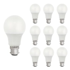 VITO LED Lamp A60 B22 - 9W (vervangt 60W) - 801lm - 4000K - 220-240V - Ø50mm - Energiezuinig - 10 stuks