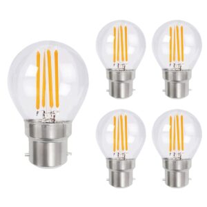 VITO LED Filament Kogellamp G45 B22 - 6W (vervangt 60W) - 726lm - 2700K - Ø64mm - 220-240V - Energiezuinig - 5 stuks