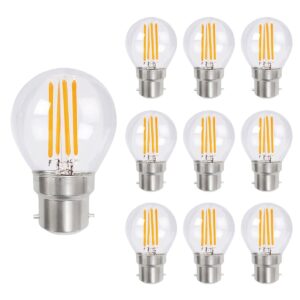 VITO LED Filament Kogellamp G45 B22 - 6W (vervangt 60W) - 726lm - 2700K - Ø64mm - 220-240V - Energiezuinig - 10 stuks