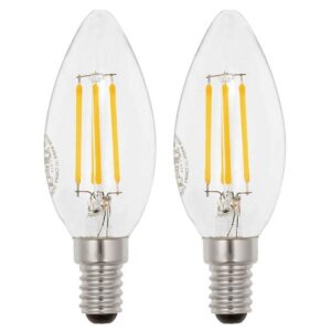 VITO LED Filament Kaarslamp C35 E14 - 4W (vervangt 50W) - 520lm - 2700K - Ø35mm - 220-240V - Energiezuinig - 2 stuks