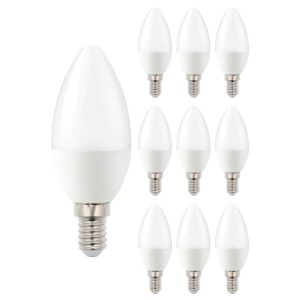 VITO LED Kaarslamp C37 E14 - 6.5W (vervangt 50W) - 520lm - 4000K - 170-260V - Ø37mm - Energiezuinig - 10 stuks