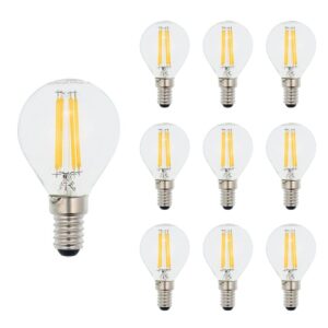 VITO LED Filament Kogellamp G45 E14 - 4W (vervangt 50W) - 520lm - 2700K - Ø45mm - 220-240V - Energiezuinig - 10 stuks
