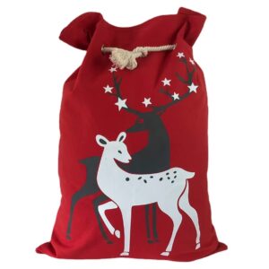 Rode kerstzak in kerstman-stijl - 50×70cm - grote polyester cadeauzak