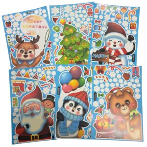 Kerst Raamstickers - Set van 6 - Winter Thema met Kerstman, Sneeuwpop & Kerstboom - Herbruikbare Statische Raamdecoratie voor Kerstmis