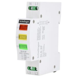 Schelinger LED Fase-indicatie Lamp 3-fase - DIN-rail 35mm - Rood/Geel/Groen - 230V AC - Schelinger SL9 - IP20