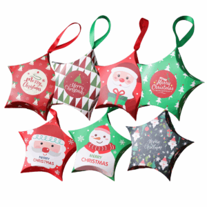 Kerstornamenten 12cm - Set van 7 - papieren sterhangers in rood en groen - lichte kerstdecoratie voor boom, raam & cadeauverpakking