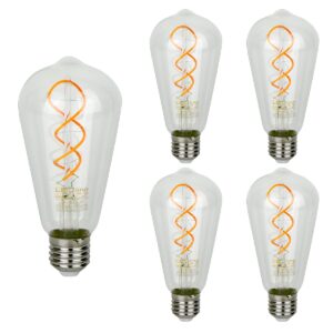 LED line PRIME LED Filament Edisonlamp ST64 E27 - 4W (vervangt 20W) - 230lm - Ø64mm - 230V - Dimbaar - Energiezuinig - 5 stuks