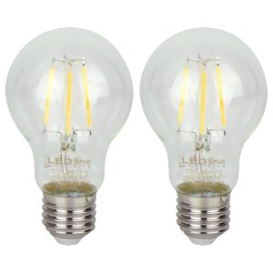 LED line LITE LED Filament Lamp A60 E27 - 4W (vervangt 40W) - 480lm - Ø60mm - 230V - Energiezuinig - 2 stuks