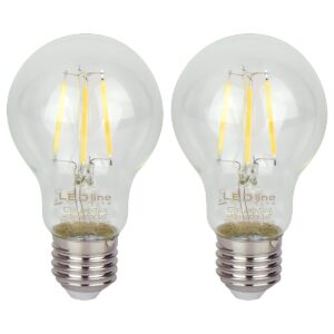 LED line LITE LED Filament Lamp A60 E27 - 4W (vervangt 40W) - 480lm - Ø60mm - 230V - Energiezuinig - 2 stuks