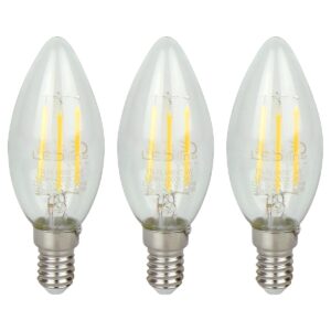 LED line LITE LED Filament Kaarslamp C35 E14 - 4W (vervangt 40W) - 480lm - Ø35mm - 230V - Energiezuinig - 3 stuks