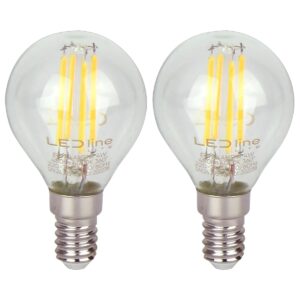 LED line LITE LED Filament Kogellamp G45 E14 - 4W (vervangt 40W) - 480lm - Ø45mm - 230V - Energiezuinig - 2 stuks