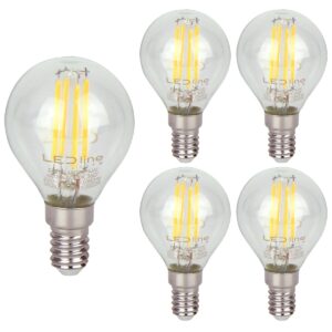 LED line LITE LED Filament Kogellamp G45 E14 - 4W (vervangt 40W) - 480lm - Ø45mm - 230V - Energiezuinig - 5 stuks