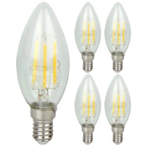 LED line LITE LED Filament Kaarslamp C35 E14 - 4W (vervangt 40W) - 480lm - Ø35mm - 230V - Energiezuinig - 5 stuks