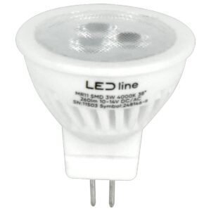 LED line PRIME LED Spot GU4 MR11 - 3W (vervangt 30W) - 330lm - Ø35mm - 12V - Energiezuinig