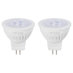 LED line PRIME LED Spot GU4 MR11 - 3W (vervangt 30W) - 330lm - Ø35mm - 12V - Energiezuinig - 2 stuks
