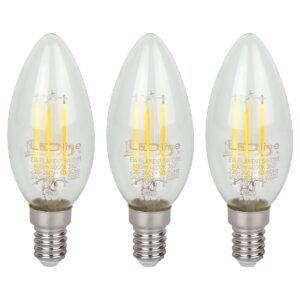 LED line LITE LED Filament Kaarslamp C35 E14 - 5W (vervangt 50W) - 600lm - Ø35mm - 230V - Dimbaar - Energiezuinig - 3 stuks