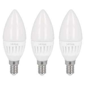LED line PRIME LED Kaarslamp C37 E14 - 5W (vervangt 60W) - 700lm - Ø37mm - 230V - Energiezuinig - 3 stuks