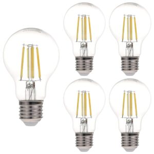 Optonica LED Filament Lamp A60 E27 - 6W (vervangt 40W) - 630lm - 4000K Neutraal Wit - 230V - Ø 60mm - Energiezuinig - 5 stuks