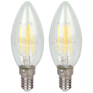 LED line LITE LED Filament Kaarslamp C35 E14 - 6W (vervangt 60W) - 720lm - Ø35mm - 230V - Energiezuinig - 2 stuks