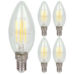 LED line LITE LED Filament Kaarslamp C35 E14 - 6W (vervangt 60W) - 720lm - Ø35mm - 230V - Energiezuinig - 5 stuks