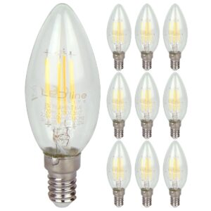 LED line LITE LED Filament Kaarslamp C35 E14 - 6W (vervangt 60W) - 720lm - Ø35mm - 230V - Energiezuinig - 10 stuks