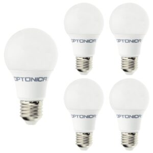 Optonica LED Lamp A60 E27 - 8.5W (vervangt 70W) - 806lm - 4500K Neutraal Wit - 230V - Ø60mm - Energiezuinig - 5 stuks