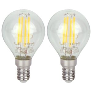 LED line LITE LED Filament Kogellamp G45 E14 - 4W (vervangt 40W) - 480lm - Ø45mm - 230V - Energiezuinig - 2 stuks