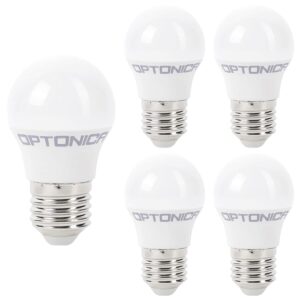 Optonica LED Kogellamp G45 E27 - 3.5W (vervangt 25W) - 300lm - 4500K Neutraal Wit - 230V - Energiezuinig - 5 stuks