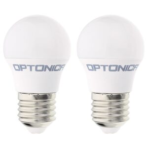 Optonica LED Kogellamp G45 E27 - 5.5W (vervangt 40W) - 450lm - 4500K Neutraal Wit - 230V - Energiezuinig - 2 stuks