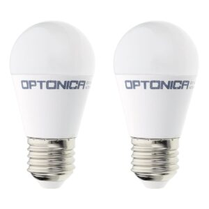Optonica LED Kogellamp G45 E27 - 8W (vervangt 60W) - 710lm - 2700K Warm Wit - 230V - Ø45mm - Energiezuinig - 2 stuks