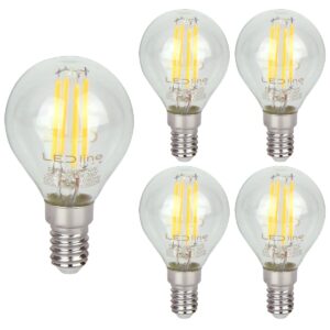 LED line LITE LED Filament Kogellamp G45 E14 - 4W (vervangt 40W) - 480lm - Ø45mm - 230V - Energiezuinig - 5 stuks