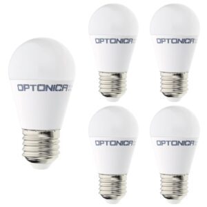 Optonica LED Kogellamp G45 E27 - 8W (vervangt 60W) - 710lm - 6000K Koel Wit - 230V - Ø45mm - Energiezuinig - 5 stuks