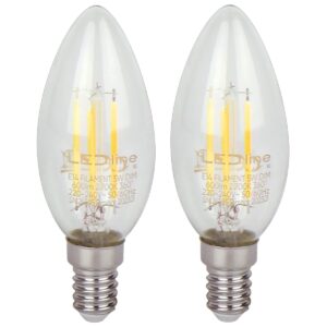 LED line LITE LED Filament Kaarslamp C35 E14 - 5W (vervangt 50W) - 600lm - Ø35mm - 230V - Dimbaar - Energiezuinig - 2 stuks