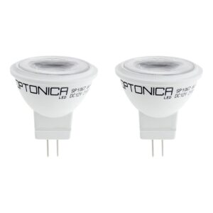 Optonica LED Spot GU4 MR11 - 3W (vervangt 20W) - 210lm - 4500K Neutraal Wit - 12V - Ø35mm - Energiezuinig - 2 stuks