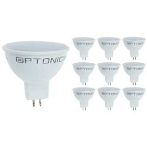 Optonica LED Spot GU5.3 MR16 - 7W (vervangt 50W) - 600lm - 6000K Koel Wit - 12V - Ø50mm - Energiezuinig - 10 stuks