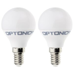 Optonica LED Kogellamp G45 E14 - 5.5W (vervangt 40W) - 450lm - 6000K Koel Wit - 230V - Energiezuinig - 2 stuks