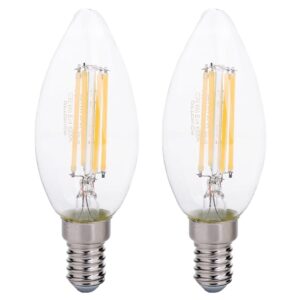 Optonica LED Filament Kaarslamp C35 E14 - 6W (vervangt 60W) - 730lm - 4500K Neutraal Wit - 230V - Ø35mm - Energiezuinig - 2 stuks