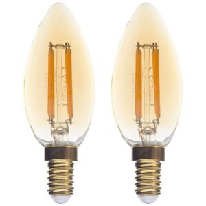 Optonica LED Kaarslamp C35 E14 - 4W (vervangt 25W) - 400lm - 2500K Extra Warm Wit - 230V - Ø35mm - Energiezuinig - 2 stuks