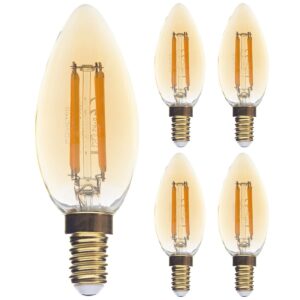 Optonica LED Kaarslamp C35 E14 - 4W (vervangt 25W) - 400lm - 2500K Extra Warm Wit - 230V - Ø35mm - Energiezuinig - 5 stuks