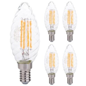Optonica LED Filament Kaarslamp C35 E14 - 4W (vervangt 30W) - 400lm - 2700K Warm Wit - 230V - Ø35mm - Energiezuinig - 5 stuks